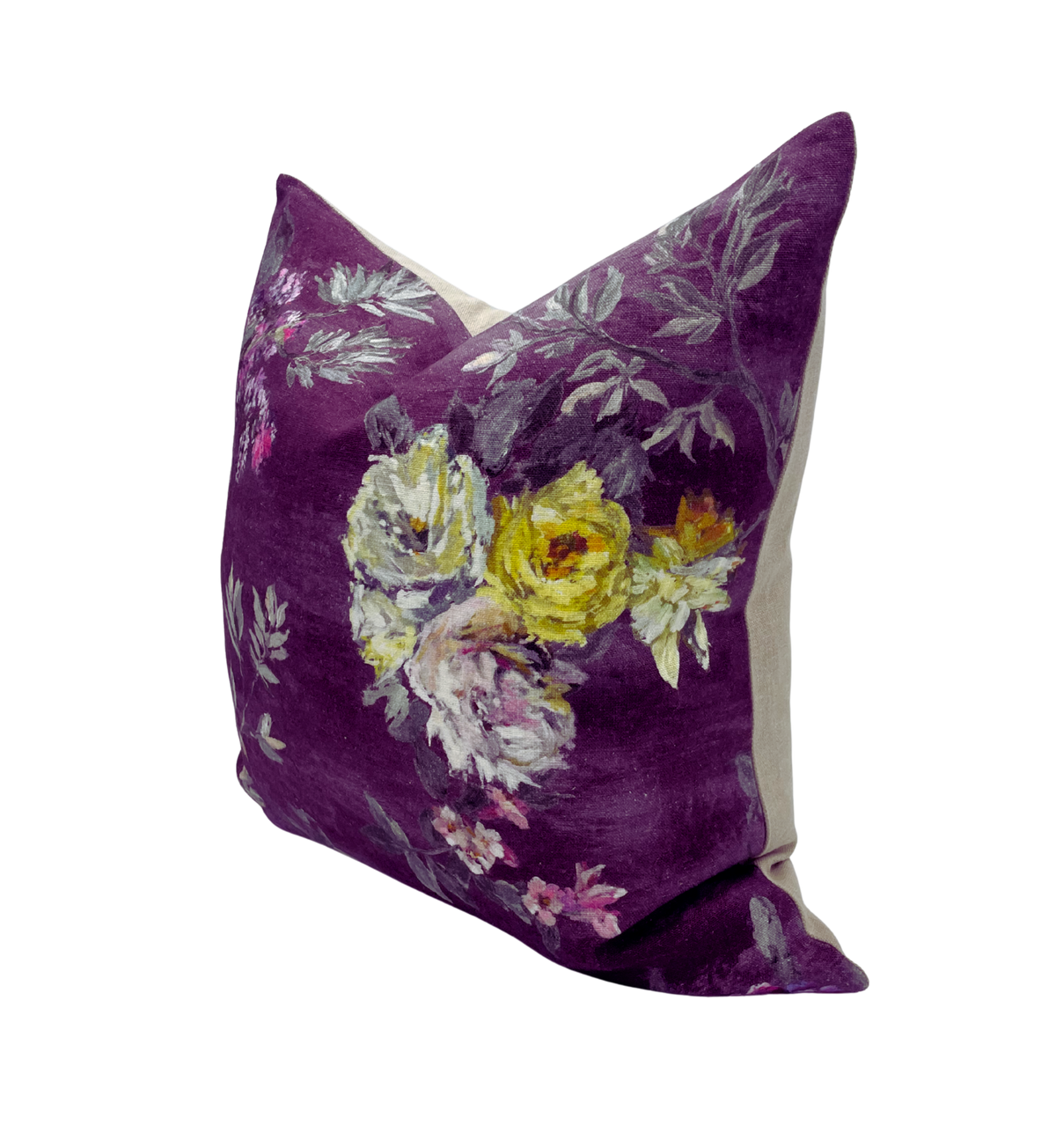 Upcycled Designers Guild Floral Pillows- A Pair