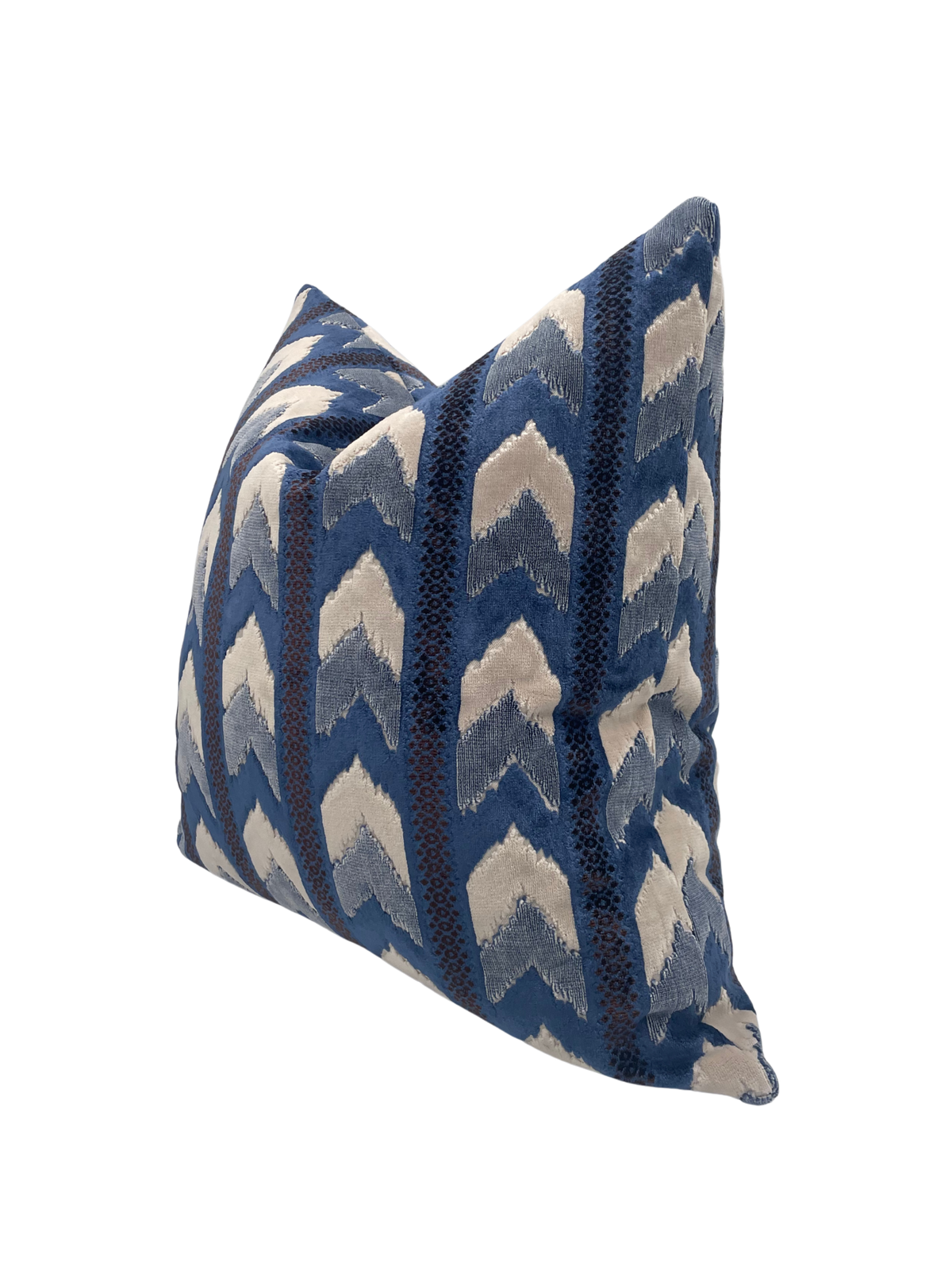 Upcycled Navy Sienna Fabric and Rodeo Home Chevron Pillows- A Pair