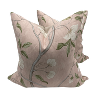 Upcycled Colefax & Fowler Snow Tree Pillows- A Pair