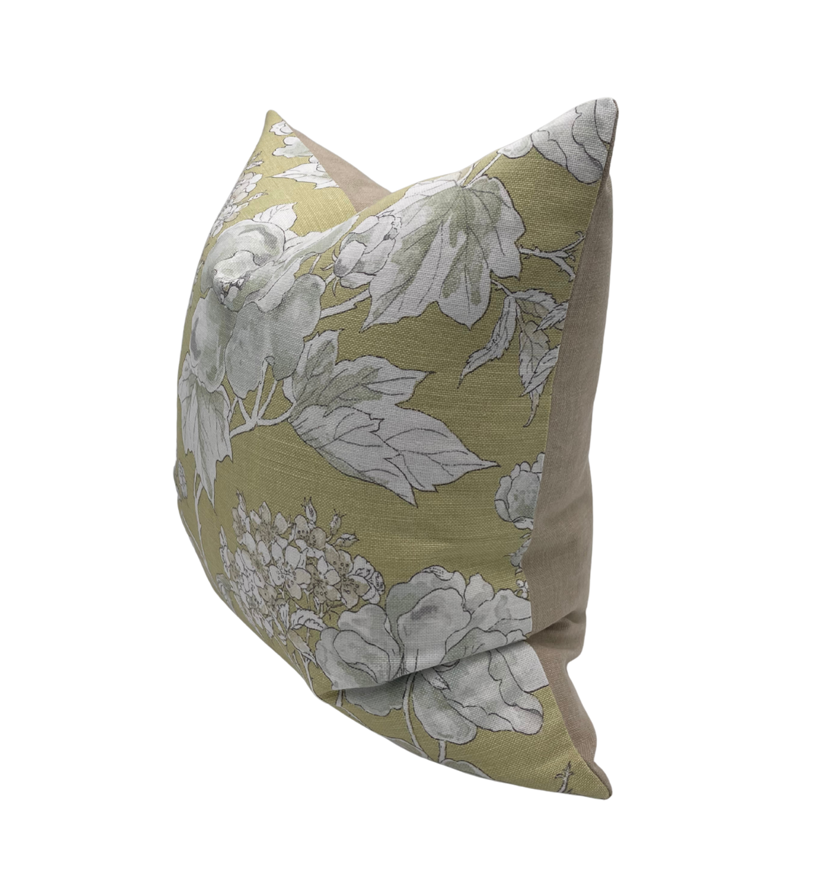 Upcycled Anna French Wild Floral Citron Pillows- A Pair
