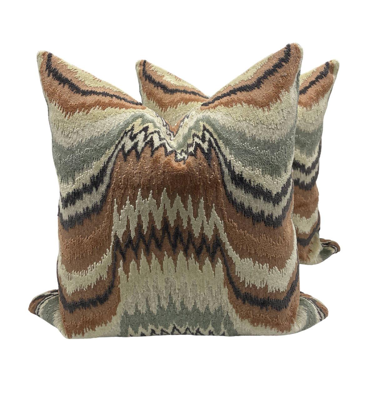 Upcycled Flamestitch Pillows- A Pair